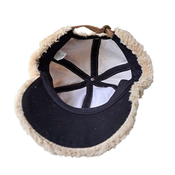 Fuzzy Tan Sherpa Baseball Cap Adjustable Slide Strap Fall Winter BOHO - Picture 8 of 8